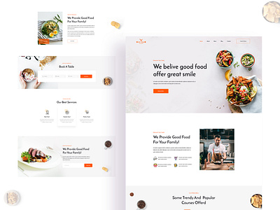 Restaurant Landing page design illustration landing page web app web desaign