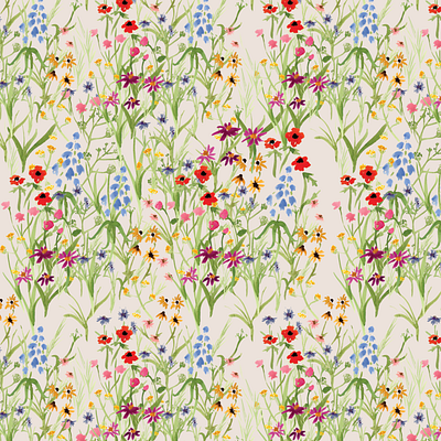 Hand painted Floral Pattern adobe photoshop handpaint illustration pattern