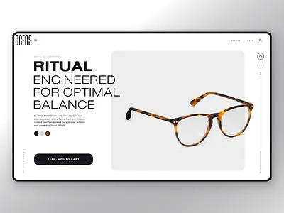 Concept Homepage - e-commerce amps black clean design glasses landing page minimal minimalist product typography ui ui design ux ux design web design white whitespace