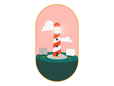 Lighthouse Loop 3d after effects animation boat c4d c4dart cinema4d design graphics gull illustration lighthouse loop mograph motion motion graphics sailing sea shark