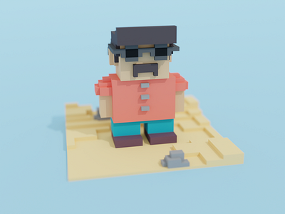 Tourist 3d blender blender3d cinema4d illustration isometry voxel voxelart