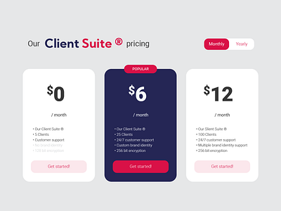 Client Suite ® pricing brand design branding design pricing pricing page pricing plan ui ux vector