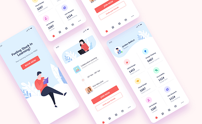 Education Mobile App colourful design. dashboardhome page design education illustration material ui design mobile app music app online courses uiux design uiux trend 2018 web design