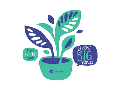 Little seeds grow big ideas - merch concept branding design flat flower graphic design grow growth houseplant illustration lleida lwc minimal mwc plant seed sprout vector