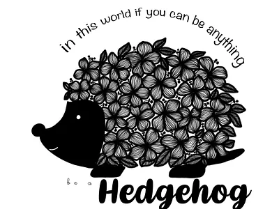 Hedgehog in the garden animal art animal illustration design digital art digital illustration digital painting graphics hedgehog illustration ipad procreate typography