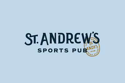 St. Andrew's bar golf logotype old english omaha pub sans serif scottish sports branding stamp vintage