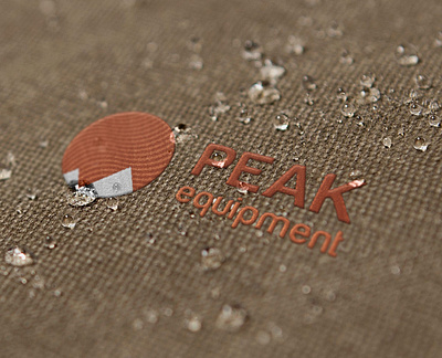 Peak Equipment backpack badge branding branding design design embroidery graphic design lifestyle logo mockup outdoor typography