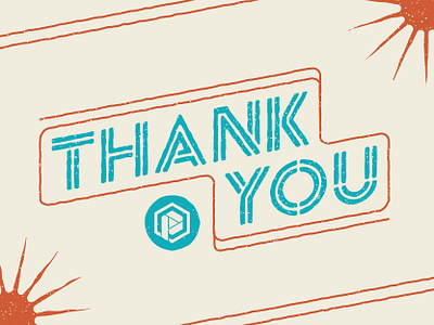 Thank You colors high school lines rough summer sun texture typography vector vector illustration