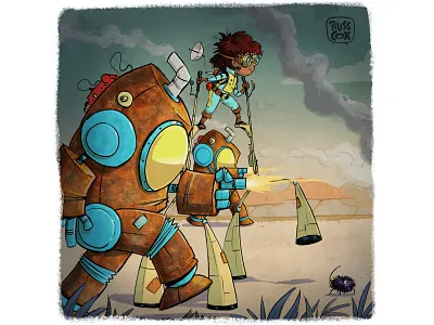 Explorer and Her Bot characters childrens book childrens books clip studio concepts digital illustration graphic novel illustration