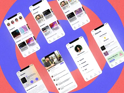 Live streaming and online courses UI App app courses design digital digital design experience design gamification live live chat livestream mobile online product design profile stream streaming ui user experience user interface ux