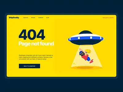 ShipDaddy 404 Page Design 404 page animation character design delivery design design studio error page graphic design illustration interaction interface mascot shipping ui user experience ux web web animation web design web page