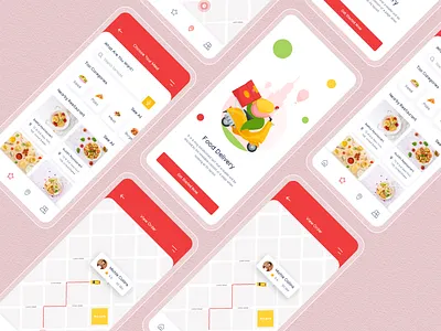 Food Delivery App UI android app design appscreen clean ui colorful delivery app food app food delivery app icon illustraion illustration ios design landing page ui mobile ui popular shot restaurant app ui ui ux ui design ux ux design