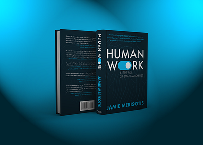 Human Work - Book Cover Design blue book cover book cover design human illustration library machines smart work