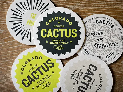 Cactus Coasters badge brand design handlettering identity illustration lettering logo typography