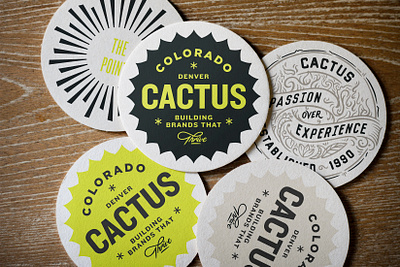 Cactus Coasters badge brand design handlettering identity illustration lettering logo typography