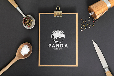 Panda | Food & Drink Logo awesome logo branding design flat icon illustration logo logo design logos logotype