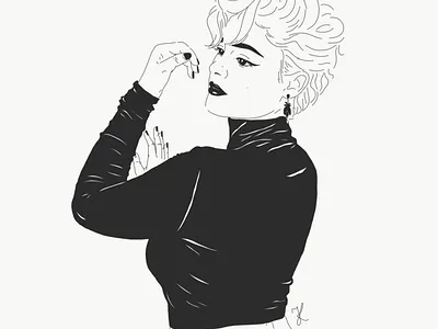 Stefania Ferrario adobe blackandwhite design illustration portrait illustration woman illustration women empowerment