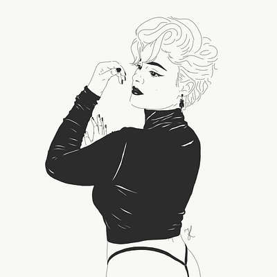 Stefania Ferrario adobe blackandwhite design illustration portrait illustration woman illustration women empowerment