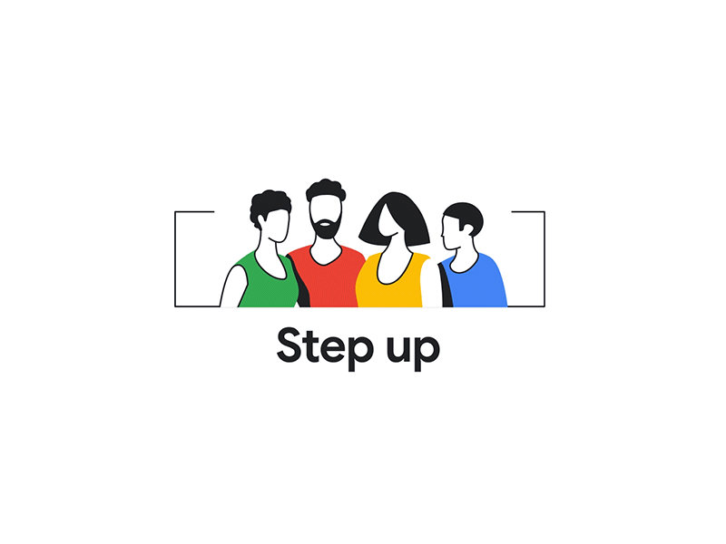 Step up characters after effects animation branding character data editorial geometric icon illustration motion security shapes typography