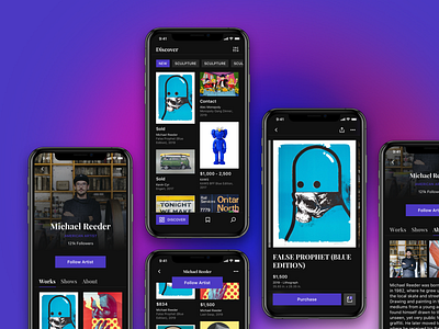 Exploration 004: Art Market art clean dark mode dark ui discover follow market minimal purchase