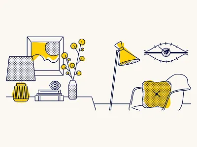 Portfolio Case Study Illustration home illustration mcm vector