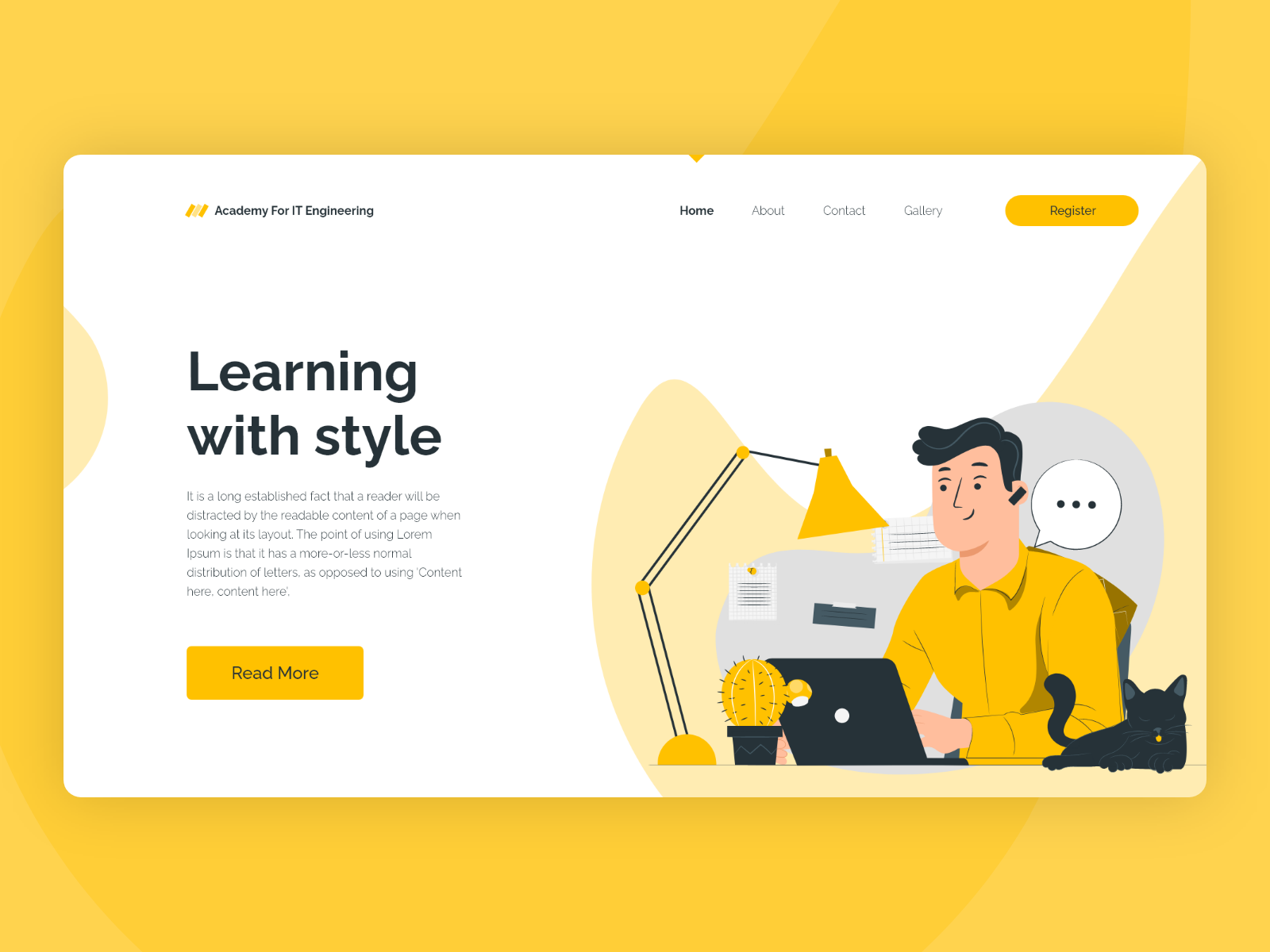 Example of Educational Institute Landing Page Idea