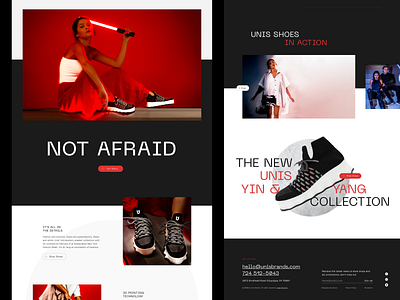 Unis Footwear: Homepage branding design digital product design ecommerce ecommerce business ecommerce design fashion brand graphic design mobile design online shoe store online store product design shoe brand sneakers streetwear brand typography ui web web design website