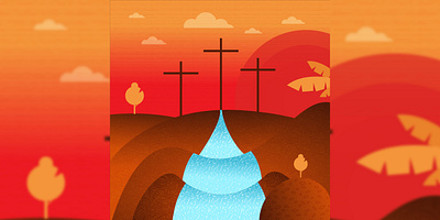 Rivers of living water design flat illustration vector