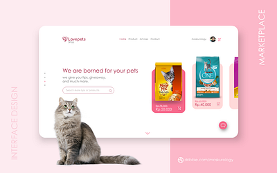 Pets food website store design. adobe adobexd branding cat design flat graphic design store typography ui ux website