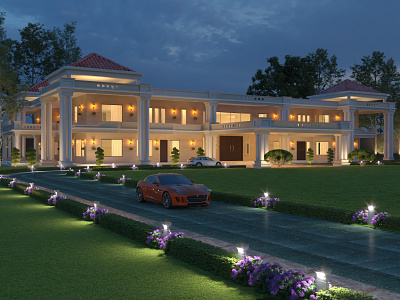 Palace ( Night Rendering ) 3d modeling 3d rendering exterior night render night render palace exterior palace night palace render photorealistic