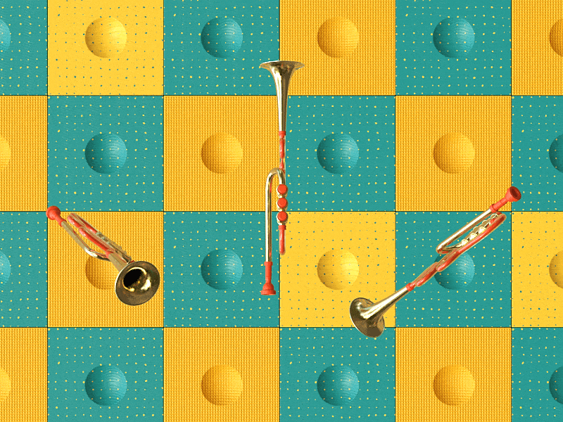 Trumpets! 3d 3d animation after affects animation cinema 4d jazz jazz festival motion design motion graphics redshift3d