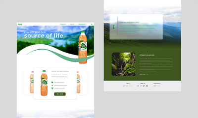 Daily UI #003 (Landing Page) aesthetic buying challenge daily ui design green redesign tea volvic water webdesign