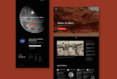 NASA Redesign Concept (Dark) dark ui design mars moon nasa space spacex ui ux webdesign