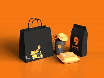 Swiggy Packaging adobe dimension dribbble illustration package design packaging swiggy ui