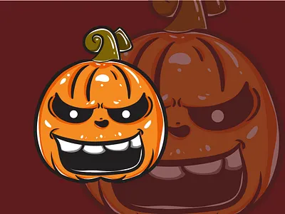 Pumpkin Monster Character 01 art artwork cartoon character cute design flatdesign fortune funny horror illustration kawaii magic monster mystic occult occultism pumpkin sign vector