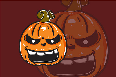 Pumpkin Monster Character 01 art artwork cartoon character cute design flatdesign fortune funny horror illustration kawaii magic monster mystic occult occultism pumpkin sign vector