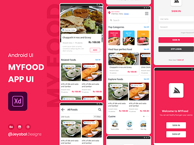 MYFood Mobile App Visual Design design mobile app mobile app design mobile ui