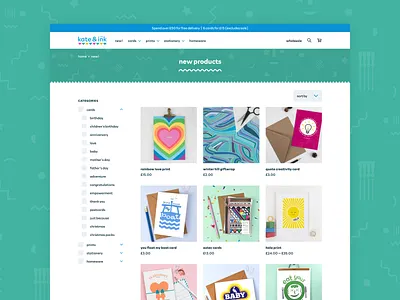 Kate & The Ink avada blue bold colourful ecommerce ecommerce shop fun fusion builder geometric green online shop retro shop store website website design woocommerce wordpress