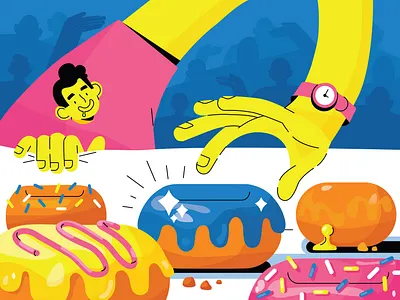 Donut Desire 2d branding branding illustration character design clean face flat flat art flat illustration graphic minimal minimal illustration vector vector art web illustration