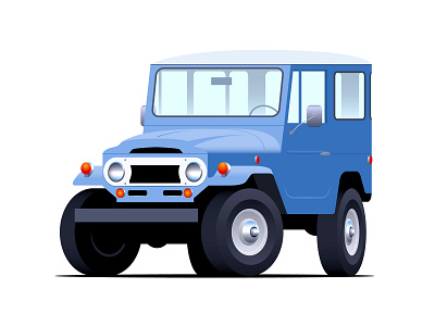 Toyota FJ40 classic car illustration isometric suv vector vintage