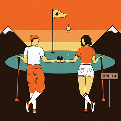 Cold Brew Cocktail Posters | DBL BLK - It's A Lift advertising branding character cocktail coffee colorful denver design golf handmade illustration illustrator landscape photoshop retro skills sports unique vector