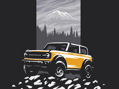 New Bronco badge bronco car design ford illustration motor offroad poster simple suv vector vehicle