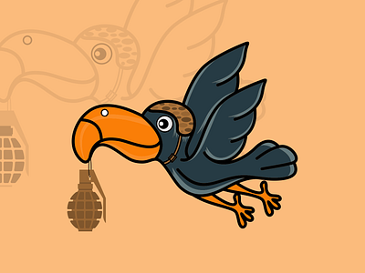 bird carrying logo bomb