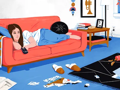 the Bold Italic alone digital illustration editorial editorial illustration loneliness pandemic quarantine woman