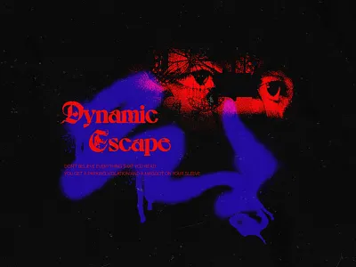 Dynamic Escape abstract art branding design flat gradient grain illustration layout music noise photo red texture typography