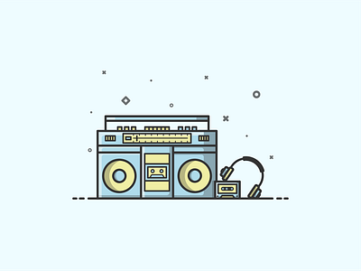 Boombox! art boombox design flat flat illustration graphic design icon illustration illustrator logo minimal