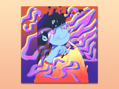 It's Finally Over album art album cover character character design digital design digitalart gradient illustration typography typography art wavy