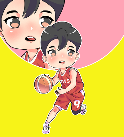 Tiny Style | Basketball Guy basketball caricature chibi style cute illustration