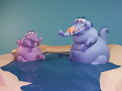 "Hey, you have a star in your face" 3d art animals blender blender3d blender3dart cartoon crocodile