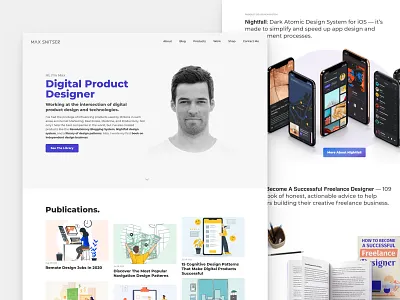 Website Update v7 about landing minimal personal store ui website